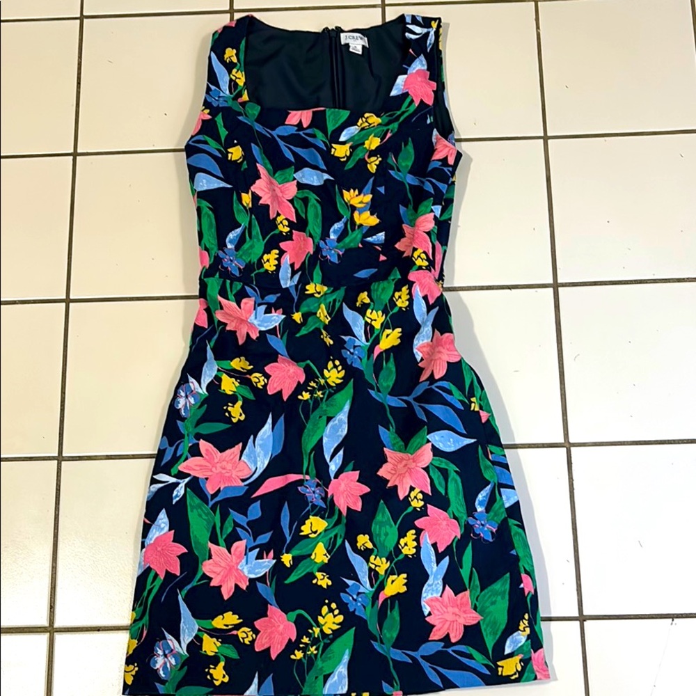 J. Crew Floral  Dress - Navy and Pink